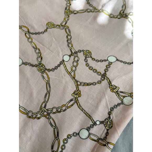 Vintage-Inspired Pink Scarf With Chain & Rope Print Lightweight Scarf - Picture 2 of 7